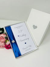Load image into Gallery viewer, 53rd Wedding Anniversary Card - Plastic 53 Year Fifty Third Anniversary Luxury Greeting Personalised