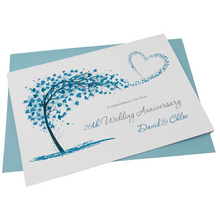 Load image into Gallery viewer, 26th Wedding Anniversary Card - Picture 26 Year Twenty Sixth Anniversary Luxury Greeting Card, Personalised - Sweeping Heart