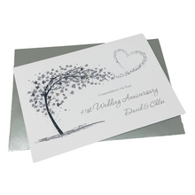 Load image into Gallery viewer, 41st Wedding Anniversary Card - Office Decor 41 Year Forty First Anniversary Luxury Greeting Card Personalised - Sweeping Heart
