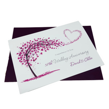 Load image into Gallery viewer, 58th Wedding Anniversary Card - Hope & Faith 58 Year Fifty Eighth Anniversary Luxury Greeting Card, Personalised  - Sweeping Heart