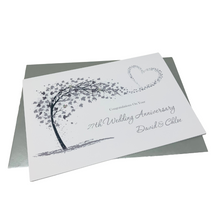 Load image into Gallery viewer, 27th Wedding Anniversary Card - Sculpture 27 Year Twenty Seventh Anniversary Luxury Greeting Card Personalised - Sweeping Heart