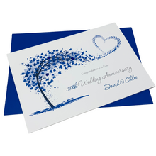 Load image into Gallery viewer, 38th Wedding Anniversary Card - Tourmaline 38 Year Thirty Eighth Anniversary Luxury Greeting Card Personalised - Sweeping Heart