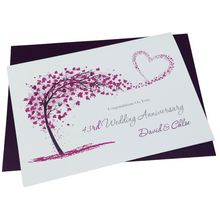 Load image into Gallery viewer, 43rd Wedding Anniversary Card - Entertainment 43 Year Forty Third Anniversary Luxury Greeting Personalised - Sweeping Heart