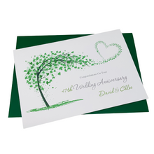 Load image into Gallery viewer, 47th Wedding Anniversary Card - Garden 47 Year Forty Seventh Anniversary Luxury Greeting Personalised - Sweeping Heart