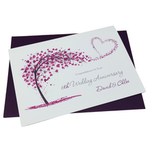 Load image into Gallery viewer, 6th Anniversary Card - Iron 6 Year Sixth Wedding Anniversary Luxury Greeting Card, Personalised - Sweeping Heart