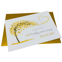 Load image into Gallery viewer, 17th Wedding Anniversary Card - Furniture 17 Year Seventeenth Anniversary Luxury Greeting Card Personalised  - Sweeping Heart