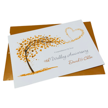 Load image into Gallery viewer, 9th Anniversary Card - Pottery 9 Year Ninth Wedding Anniversary Luxury Greeting Card Personalised - Sweeping Heart