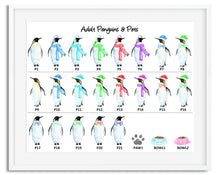 Load image into Gallery viewer, Penguin Family Watercolour Print - Design 1