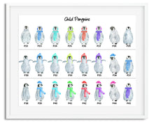 Load image into Gallery viewer, Penguin Family Watercolour Print - Design 1