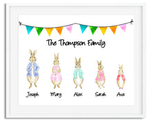 Load image into Gallery viewer, Peter Rabbit Family Watercolour Print - Design 3