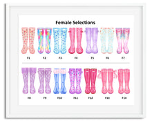 Load image into Gallery viewer, Wellington Boots Family Watercolour Print - Design 2