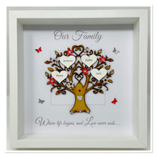 Load image into Gallery viewer, Family Tree Frame - Red & Silver Glitter 'Our Family' - Contemporary