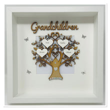 Load image into Gallery viewer, Grandchildren Family Tree Frame - Silver Glitter Classic