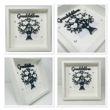 Load image into Gallery viewer, Grandchildren Family Tree Frame - Black & Silver Glitter Classic