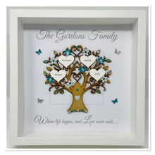 Load image into Gallery viewer, Family Tree Frame - Teal & Silver Glitter - Contemporary