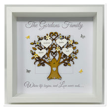 Load image into Gallery viewer, Family Tree Frame - Yellow & Silver Glitter Contemporary