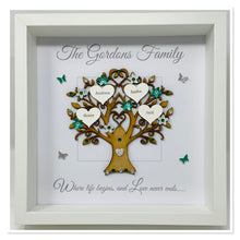 Load image into Gallery viewer, Family Tree Frame - Emerald Green & Silver Glitter - Contemporary