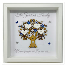 Load image into Gallery viewer, Family Tree Frame - Royal Blue & Silver Glitter - Contemporary