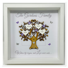 Load image into Gallery viewer, Family Tree Frame - Lilac & Silver Glitter - Contemporary