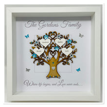Load image into Gallery viewer, Family Tree Frame - Turquoise & Silver Glitter - Contemporary