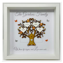 Load image into Gallery viewer, Family Tree Frame - Orange & Silver Glitter - Contemporary