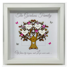 Load image into Gallery viewer, Family Tree Frame - Bright Pink & Silver Glitter - Contemporary