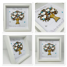 Load image into Gallery viewer, Family Tree Frame - Turquoise & Silver Glitter 'Our Family' - Contemporary