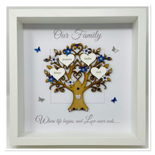 Load image into Gallery viewer, Family Tree Frame - Royal Blue & Silver Glitter 'Our Family' - Contemporary