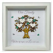 Load image into Gallery viewer, Family Tree Frame - Green & Silver Glitter 'Our Family' - Contemporary