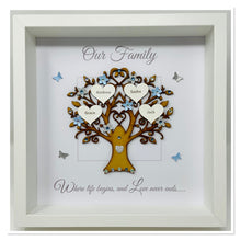 Load image into Gallery viewer, Family Tree Frame - Pale Blue & Silver Glitter 'Our Family' - Contemporary