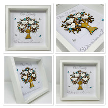 Load image into Gallery viewer, Family Tree Frame - Teal & Silver Glitter 'Our Family' - Contemporary