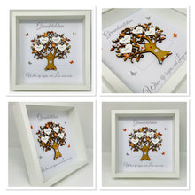 Load image into Gallery viewer, Grandchildren Family Tree Frame - Orange & Silver Glitter - Contemporary