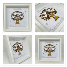 Load image into Gallery viewer, Grandchildren Family Tree Frame - Mint Green & Silver Glitter - Contemporary