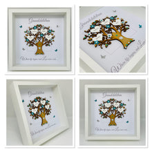 Load image into Gallery viewer, Grandchildren Family Tree Picture Frame - Teal & Silver Glitter - Contemporary