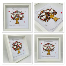 Load image into Gallery viewer, Grandchildren Family Tree Frame - Red & Silver Glitter - Contemporary