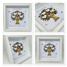 Load image into Gallery viewer, Grandchildren Family Tree Frame - Royal Blue & Silver Glitter - Contemporary