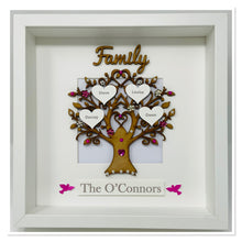 Load image into Gallery viewer, Family Tree Frame Bright Pink Gem Birds