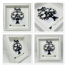 Load image into Gallery viewer, Family Tree Frame Black & Silver Glitter Gem Birds