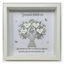 Load image into Gallery viewer, Grandchildren Quote Family Tree Frame - Silver Metallic