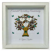Load image into Gallery viewer, 55th Emerald 55 Years Wedding Anniversary Frame - Message