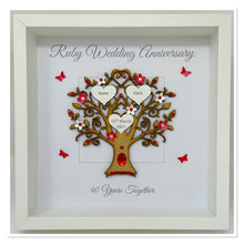 Load image into Gallery viewer, 40th Ruby 40 Years Wedding Anniversary Frame - Message