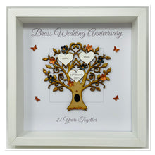 Load image into Gallery viewer, 21st Brass 21 Years Wedding Anniversary Frame - Message