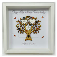 Load image into Gallery viewer, 7th Copper 7 Years Wedding Anniversary Frame - Message
