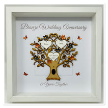 Load image into Gallery viewer, 19th Bronze 19 Years Wedding Anniversary Frame - Message