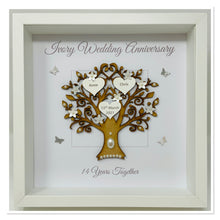 Load image into Gallery viewer, 14th Ivory 14 Years Wedding Anniversary Frame - Message