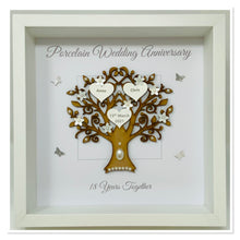 Load image into Gallery viewer, 18th Porcelain 18 Years Wedding Anniversary Frame - Message