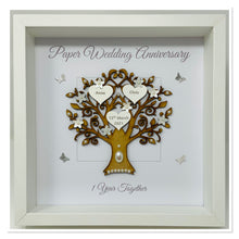 Load image into Gallery viewer, 1st Paper 1 Year Wedding Anniversary Frame - Message
