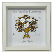 Load image into Gallery viewer, 13th Lace 13 Years Wedding Anniversary Frame - Message