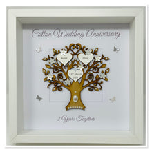 Load image into Gallery viewer, 2nd Cotton 2 Years Wedding Anniversary Frame - Message
