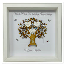 Load image into Gallery viewer, 23rd Silver Plate 23 Years Wedding Anniversary Frame - Message